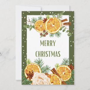 Cartes Pour Fêtes Annuelles Joyeux Noël orange épice cannelle