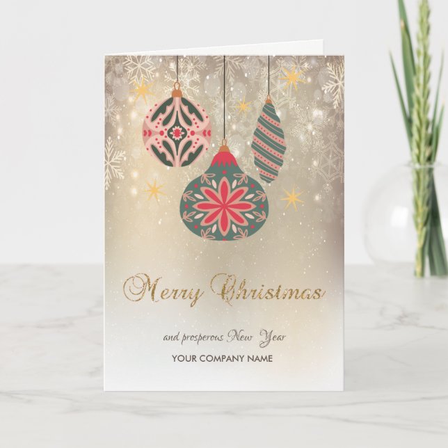 Cartes Pour Fêtes Annuelles Joyeux Noël, Ornements de Noël Snowflakes (Devant)