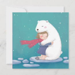 Cartes Pour Fêtes Annuelles Joyeux Noël : Ours Polaire & Illustration enfant