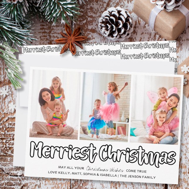 Cartes Pour Fêtes Annuelles Joyeux Noël ouvert Lettres 3 photo verticale (Créateur téléchargé)