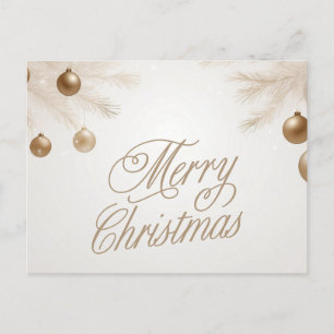 Cartes Pour Fêtes Annuelles Joyeux Noël Pastel Ornements or