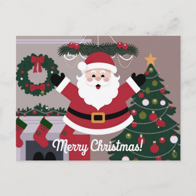 Cartes Pour Fêtes Annuelles Joyeux Noël père noël (Devant)