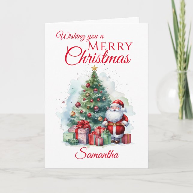 Cartes Pour Fêtes Annuelles Joyeux Noël Père Noël (Devant)