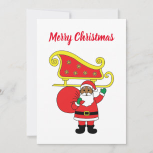 Cartes Pour Fêtes Annuelles Joyeux Noël Père Noël Africain Américain