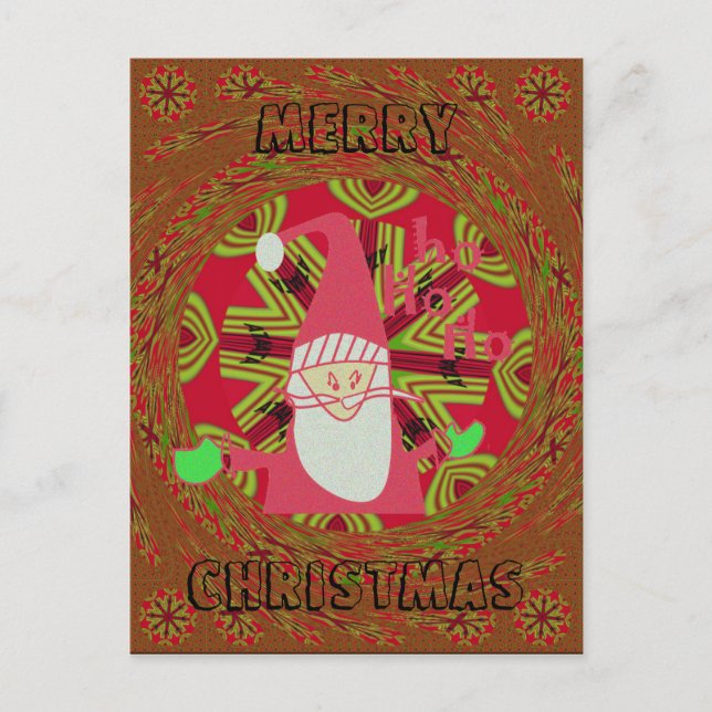 Cartes Pour Fêtes Annuelles Joyeux Noël Père Noël Conception traditionnelle af (Devant)