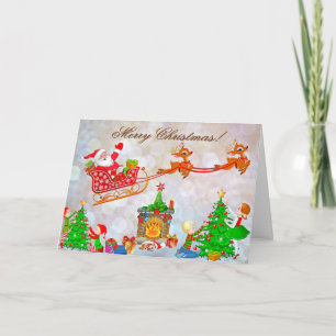 Cartes Pour Fêtes Annuelles Joyeux Noël Père Noël Décor