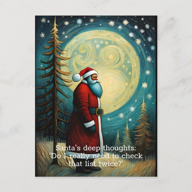 Cartes Pour Fêtes Annuelles Joyeux Noël Père Noël Drôle Citation (Devant)