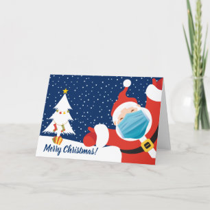 Cartes Pour Fêtes Annuelles Joyeux Noël Père Noël en masque facial