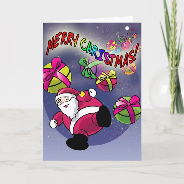 Cartes Pour Fêtes Annuelles Joyeux Noël ! - Père Noël entrant ! (Devant)