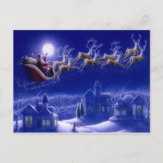 Cartes Pour Fêtes Annuelles Joyeux Noël Père Noël et sa sleigh