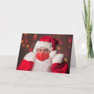 Cartes Pour Fêtes Annuelles Joyeux Noël Père Noël Monter sur le masque facial