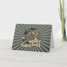 Joyeux Noël Père Noël Triceratops Dinosaur