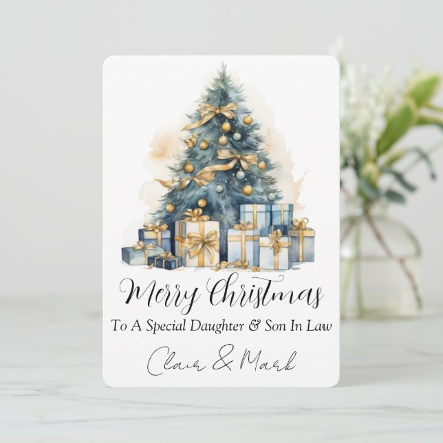Cartes Pour Fêtes Annuelles Joyeux Noël personnalisé (Debout devant)