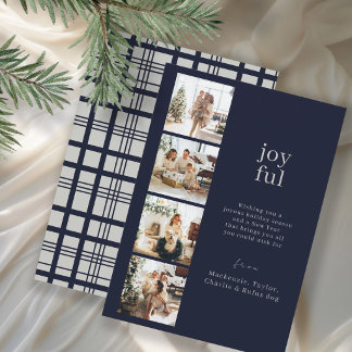 Cartes Pour Fêtes Annuelles Joyeux Noël Personnalisé 4 Photo Collage