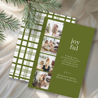 Cartes Pour Fêtes Annuelles Joyeux Noël Personnalisé 4 Photo Collage