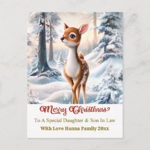 Cartes Pour Fêtes Annuelles Joyeux Noël Personnalisé Bébé Cerf Mignon