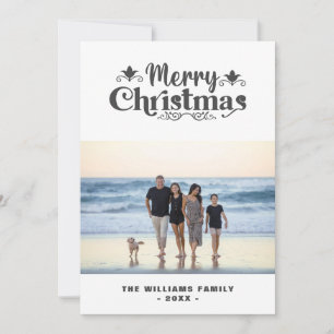 Cartes Pour Fêtes Annuelles Joyeux Noël Personnalisé Famille Photo Simple Mode