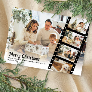 Cartes Pour Fêtes Annuelles Joyeux Noël Photo Bande de film personnalisée