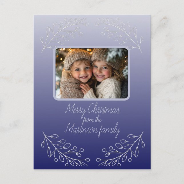 Cartes Pour Fêtes Annuelles Joyeux Noël Photo Botanique Fête Postale (Devant)