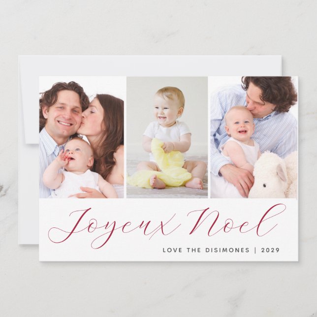 Cartes Pour Fêtes Annuelles Joyeux Noel Photo Collage Holiday (Devant)
