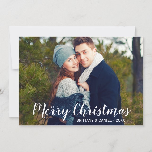 Cartes Pour Fêtes Annuelles Joyeux Noël Photo Couple Card W (Devant)