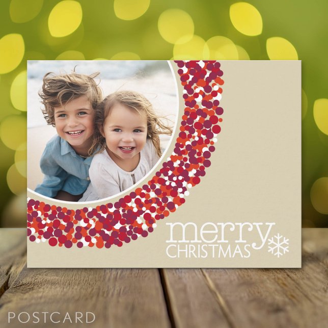 Cartes Pour Fêtes Annuelles Joyeux Noël - Photo - couronne de Berry (Holiday Photo Postcard)