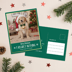 Cartes Pour Fêtes Annuelles Joyeux Noël Photo de Chien Mignon Evergreen Classi