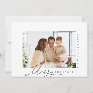 Cartes Pour Fêtes Annuelles Joyeux Noël, Photo de famille, Écriture moderne