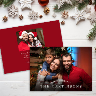 Cartes Pour Fêtes Annuelles Joyeux Noël Photo de famille Élégant Noël