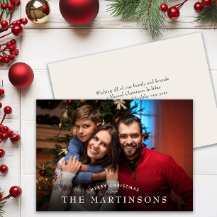 Cartes Pour Fêtes Annuelles Joyeux Noël Photo de famille Élégant Noël