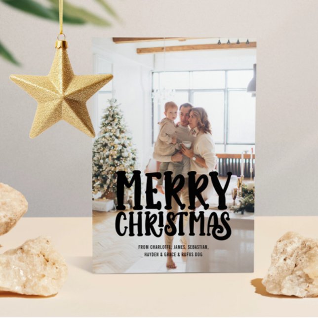 Cartes Pour Fêtes Annuelles Joyeux Noël photo et texte personnalisé (Merry Christmas Photo and Text Personalized Holiday Cards from Ricaso. Add your photo and text)