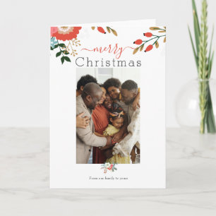 Cartes Pour Fêtes Annuelles Joyeux Noël Photo Florale de Fêtes