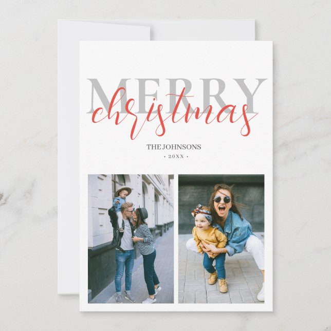 Cartes Pour Fêtes Annuelles Joyeux Noël Photo moderne (Devant)