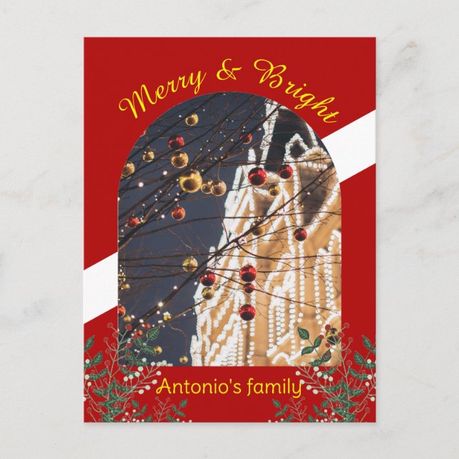 Cartes Pour Fêtes Annuelles Joyeux Noël Photo moderne arche (Devant)
