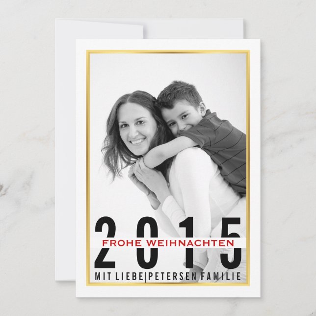 Cartes Pour Fêtes Annuelles Joyeux Noël photo moderne de Noël (Devant)