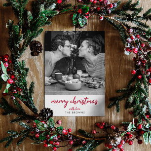 Cartes Pour Fêtes Annuelles Joyeux Noël   Photo moderne minimaliste élégante