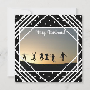 Cartes Pour Fêtes Annuelles Joyeux Noël Photo moderne noir blanc