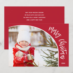 Cartes Pour Fêtes Annuelles Joyeux Noël Photo Rouge