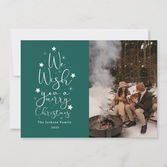 Cartes Pour Fêtes Annuelles Joyeux Noël plaisir temps famille photo vacances (Devant)