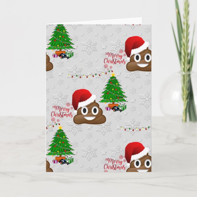 Cartes Pour Fêtes Annuelles joyeux noël poo émoji (Devant)