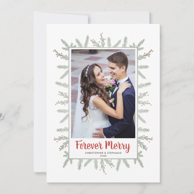 Cartes Pour Fêtes Annuelles Joyeux Noël pour les jeunes mariés (Devant)