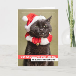 Cartes Pour Fêtes Annuelles Joyeux Noël pour tous Chat à Santa Hat