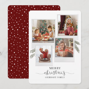 Cartes Pour Fêtes Annuelles Joyeux Noël Quatre Script photo Botanique