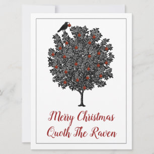 Cartes Pour Fêtes Annuelles Joyeux Noël Quoth Le Corbeau