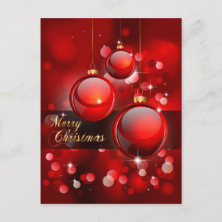 Cartes Pour Fêtes Annuelles Joyeux Noël Red Baubles