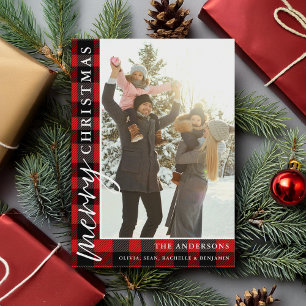 Cartes Pour Fêtes Annuelles Joyeux Noël Red Buffalo Plaid Photo