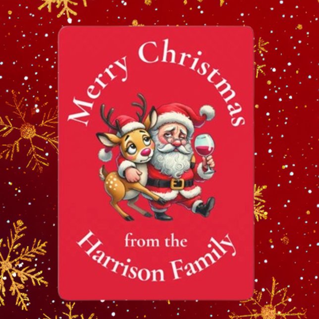 Cartes Pour Fêtes Annuelles Joyeux Noël Red Père Noël (Spread joy this season with Brett Designs' Merry Christmas Red Santa Holiday Card.)