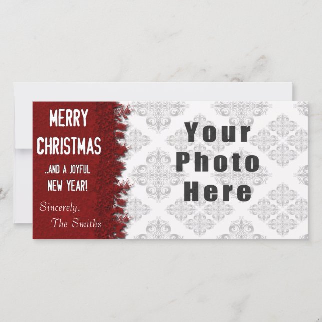 Cartes Pour Fêtes Annuelles Joyeux Noël Red Snowflake (Devant)