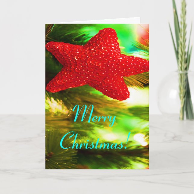Cartes Pour Fêtes Annuelles Joyeux Noël Red Star II (Devant)