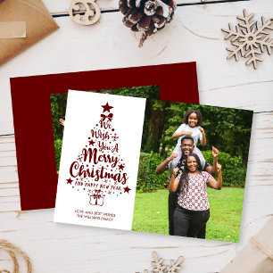 Cartes Pour Fêtes Annuelles Joyeux Noël Red Tree Photo